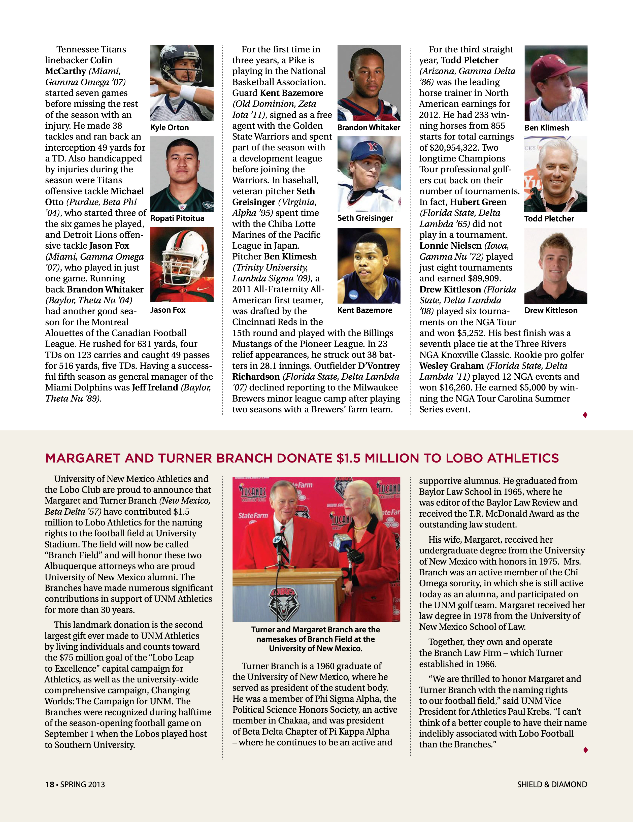 Margaret and Turner Branch Donate $1.5 Million to Lobo Athletics